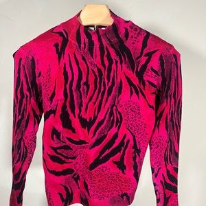 Juliana Women 80's vintage pink Cozy Stretch Sweater One Size / No Size